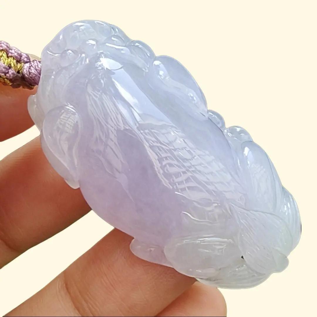 Premium Quality Lavender Pixiu Pendant Natural Type A Jadeite Jade certificate weighs 22.44 grams, measurement 44 * 23.6 * 12.70 mm (pendant389) Yi Pin Qian Jadeites Jade Jewelry ~Your Precious Quintessential ~ Singapore