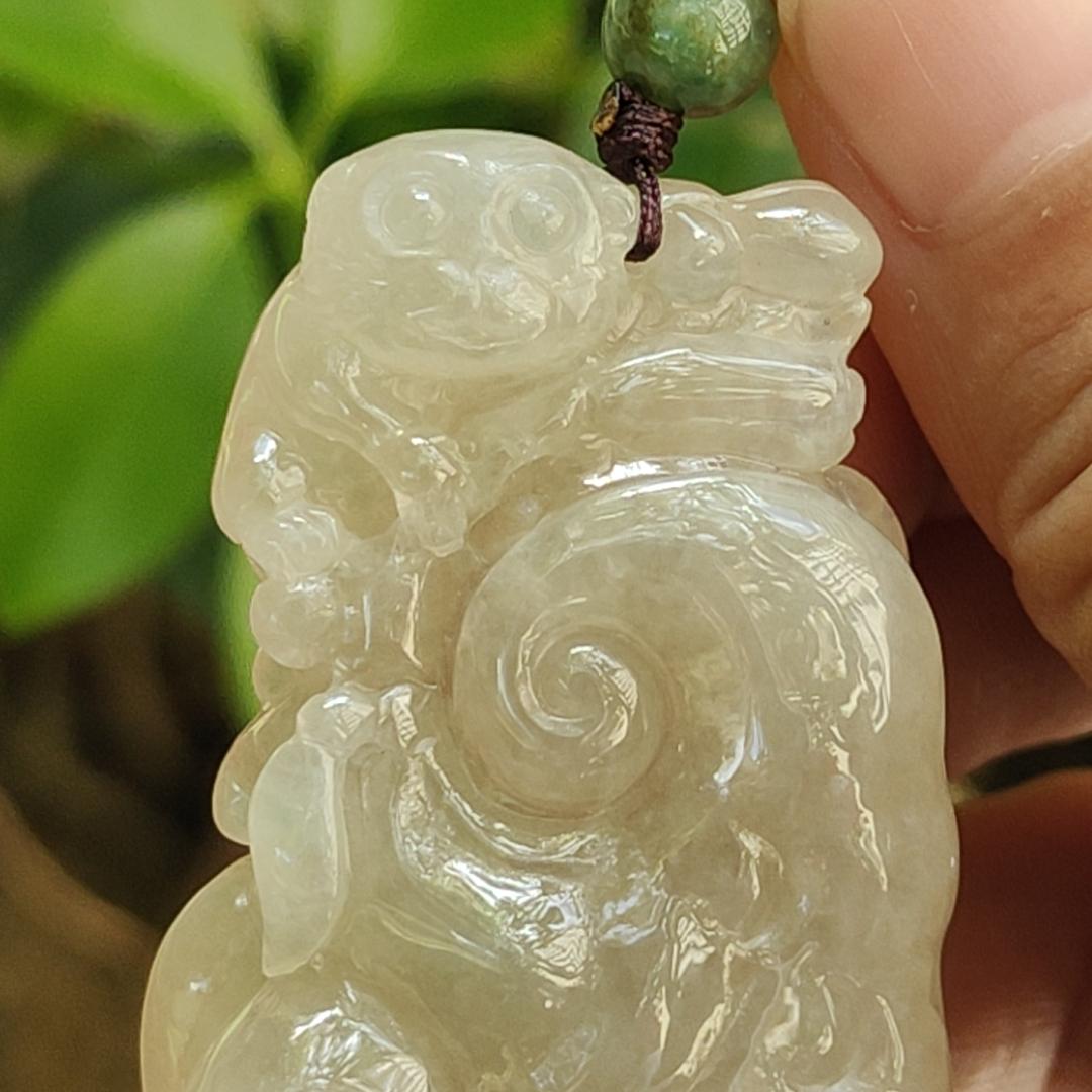 Crafted as Ruyi with Money Pendant on Yellow Icy High Quality Natural Type A Jadeite Jade certificate weighs 35.57 grams, measurement 48.3 * 30.9 * 14 mm (pendant385) Yi Pin Qian Jadeites Jade Jewelry ~Your Precious Quintessential ~ Singapore