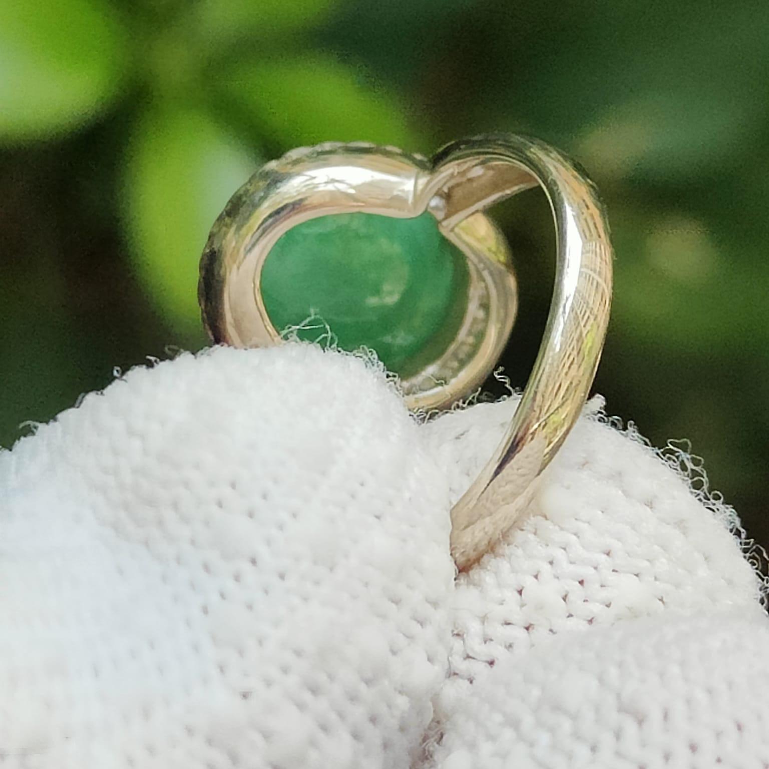 Wood 🌱 & Water 💧 Jadeite Ring - Career Momentum Amplifier (Sku: s925ring36) Yi Pin Qian Jadeites Jade Jewelry ~Your Precious Quintessential ~ Singapore