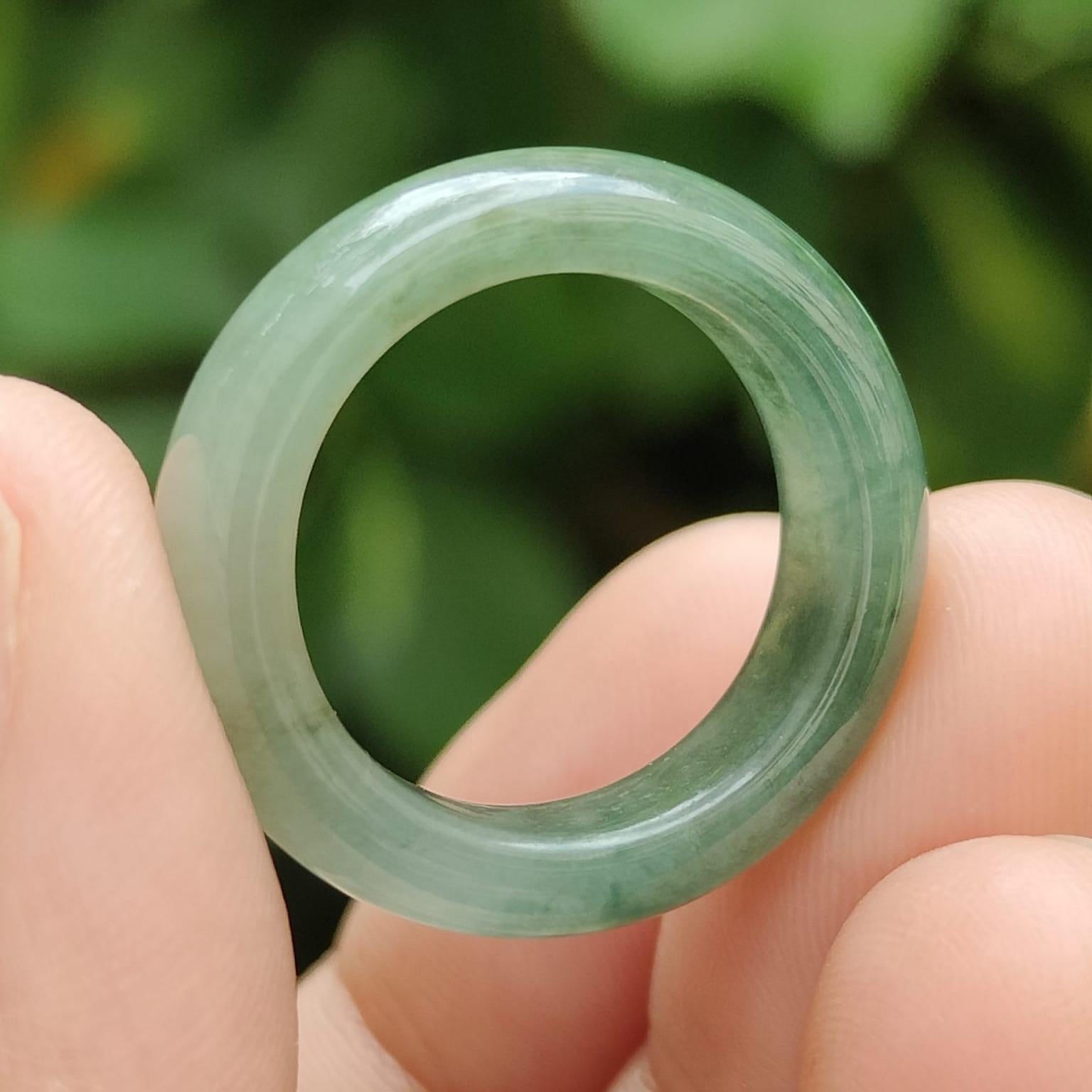 Wood Element Harmony Ring - Natural Type A Jadeite Jade Unisex Band (Sku: ring16) Yi Pin Qian Jadeites Jade Jewelry ~Your Precious Quintessential ~ Singapore