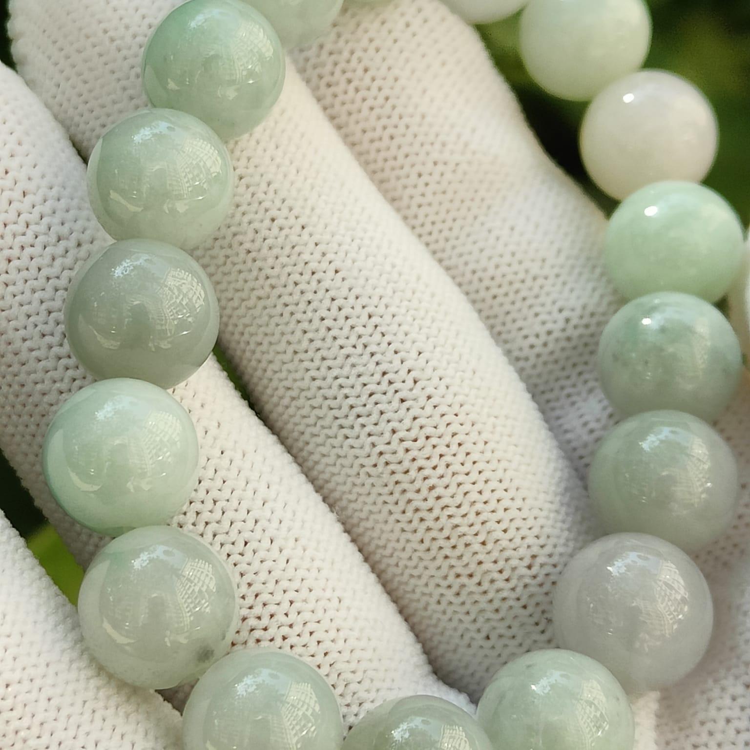 Water Lily Whisper - Natural Lavender-Green Jadeite Bracelet (Sku: bracelet48) Yi Pin Qian Jadeites Jade Jewelry ~Your Precious Quintessential ~ Singapore