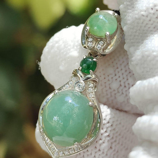 Wood & Water Jadeite Career Pendant - Professional Qi Accelerator (Sku: s925p11) Yi Pin Qian Jadeites Jade Jewelry ~Your Precious Quintessential ~ Singapore