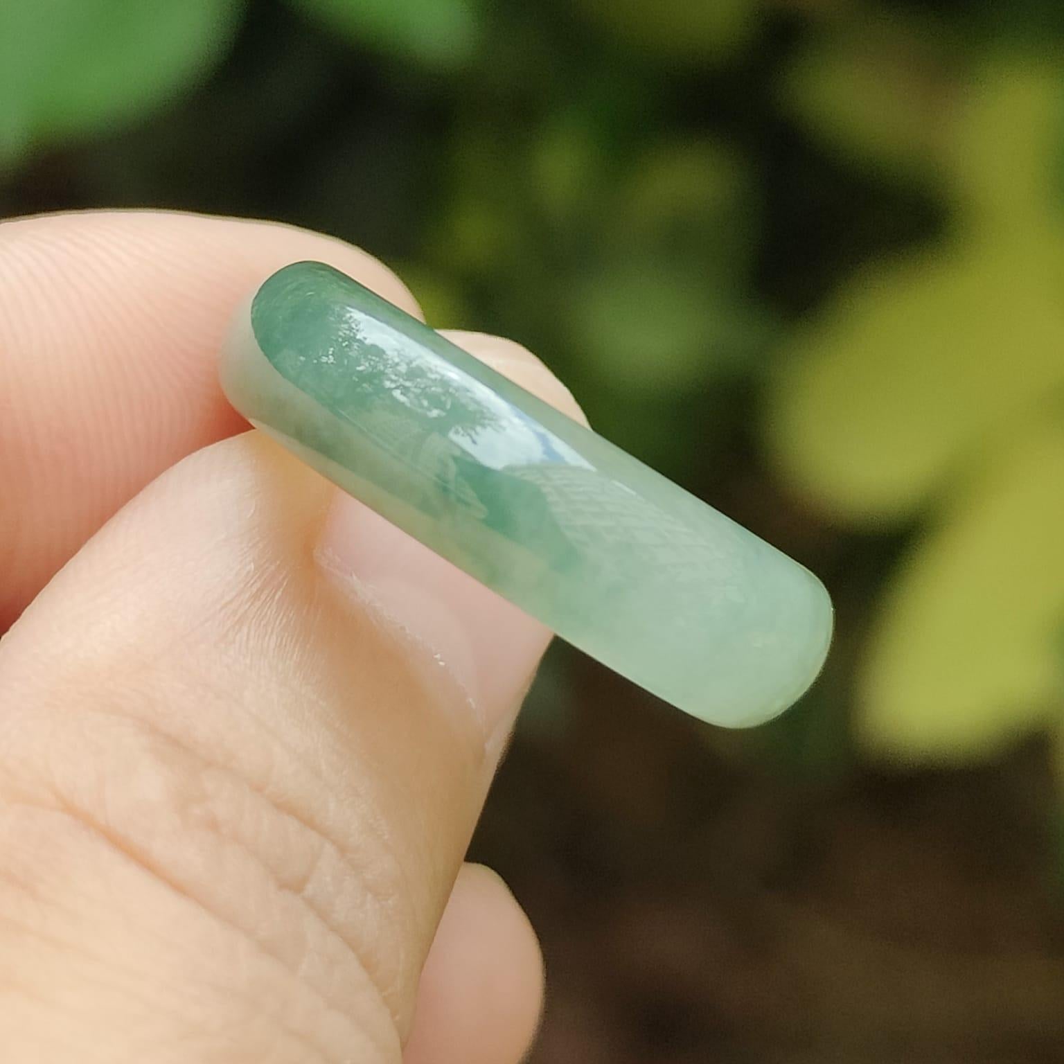 Wood Element Harmony Ring - Natural Type A Jadeite Jade Unisex Band (Sku: ring16) Yi Pin Qian Jadeites Jade Jewelry ~Your Precious Quintessential ~ Singapore
