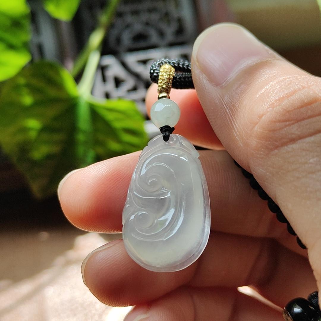 Crafted as Ruyi Pendant on Natural Type A Jadeite Jade certificate weighs 2.86 grams, measurement 24.6 * 15.1 * 4.3 mm (pendant376) Yi Pin Qian Jadeites Jade Jewelry ~Your Precious Quintessential ~ Singapore