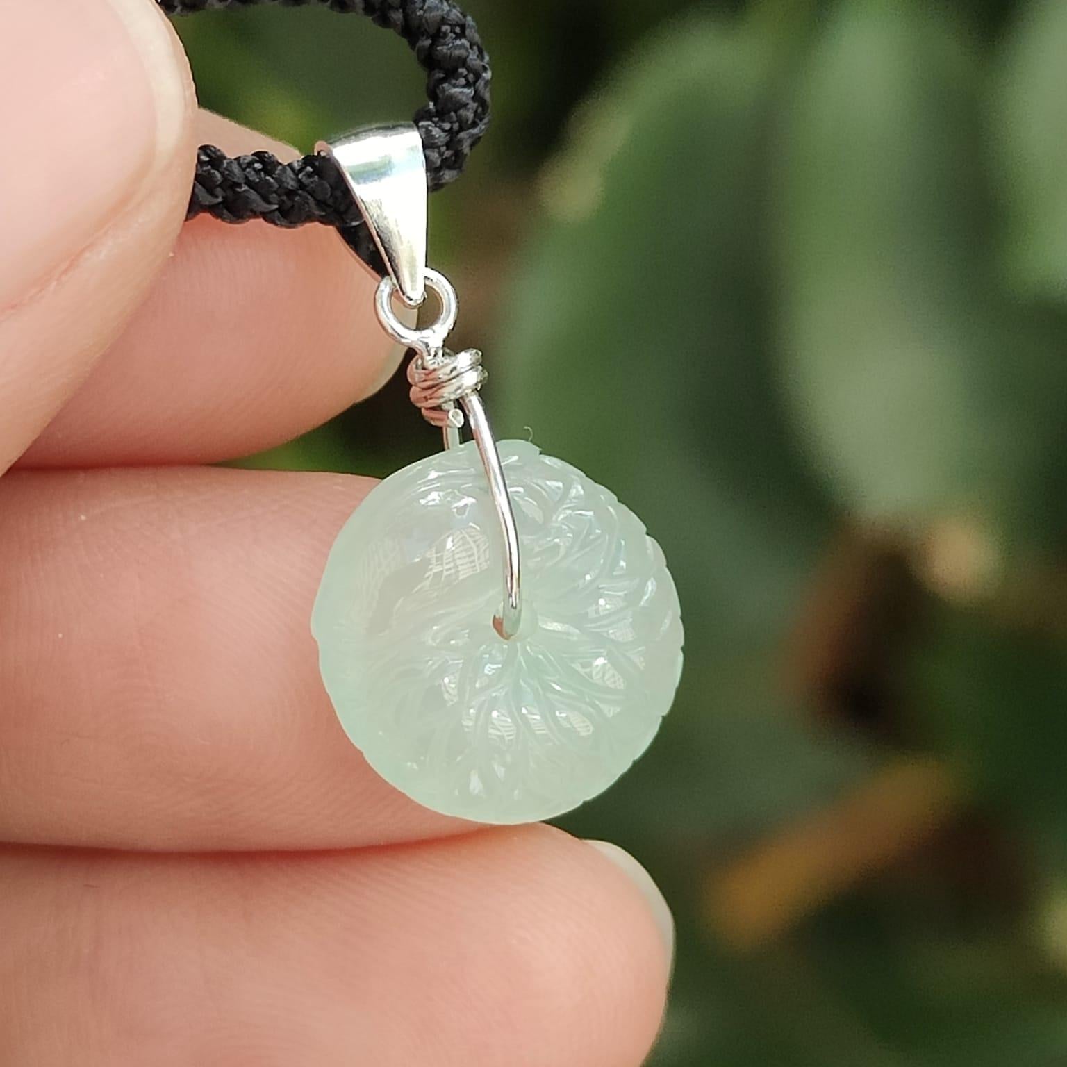 🌳 Dragon's Egg Jade Coin - Wood's Vitality, Metal's Precision (Sku: s925p7) Yi Pin Qian Jadeites Jade Jewelry ~Your Precious Quintessential ~ Singapore