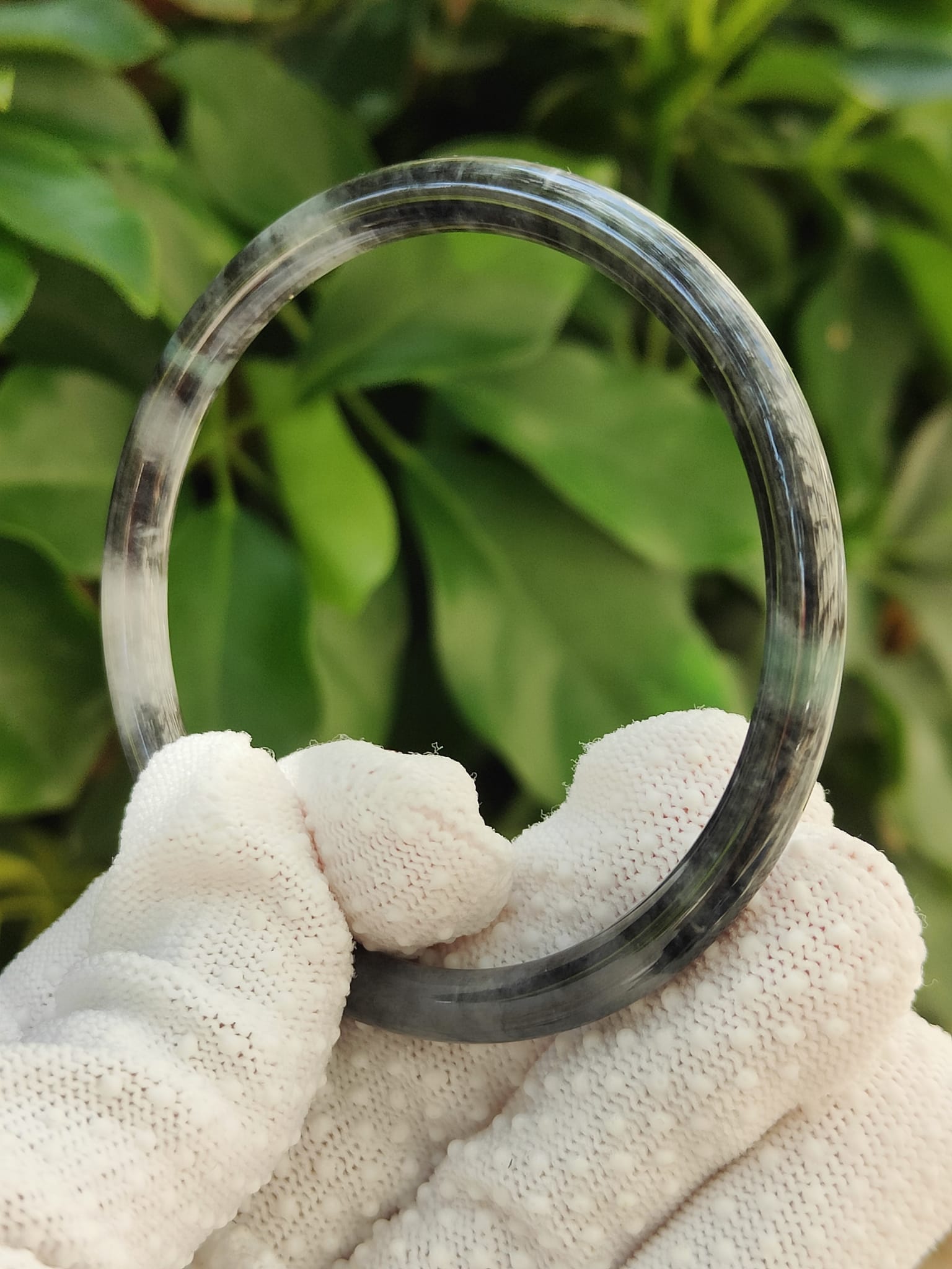 59mm Black Jadeite Bangle – Perfect Circle of Harmony & Strength (bangle30) Yi Pin Qian Jadeites Jade Jewelry ~Your Precious Quintessential ~ Singapore