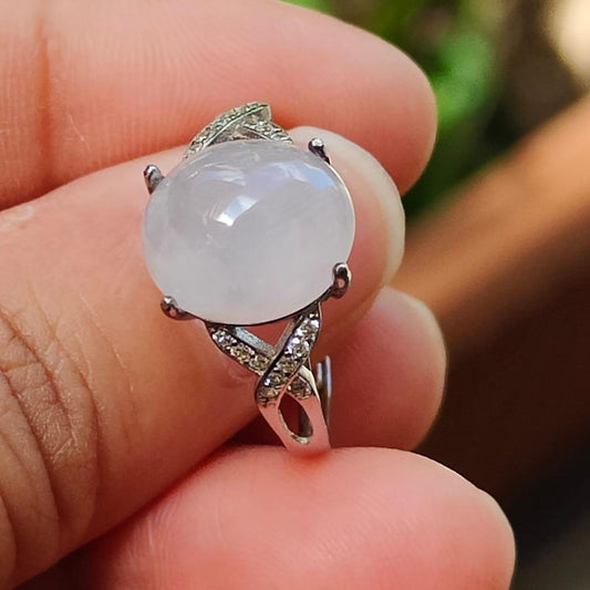 Metal 💍 & Water 💧 Natural Jadeite Ring - Clarity Amplifier (Sku: s925ring35) Yi Pin Qian Jadeites Jade Jewelry ~Your Precious Quintessential ~ Singapore