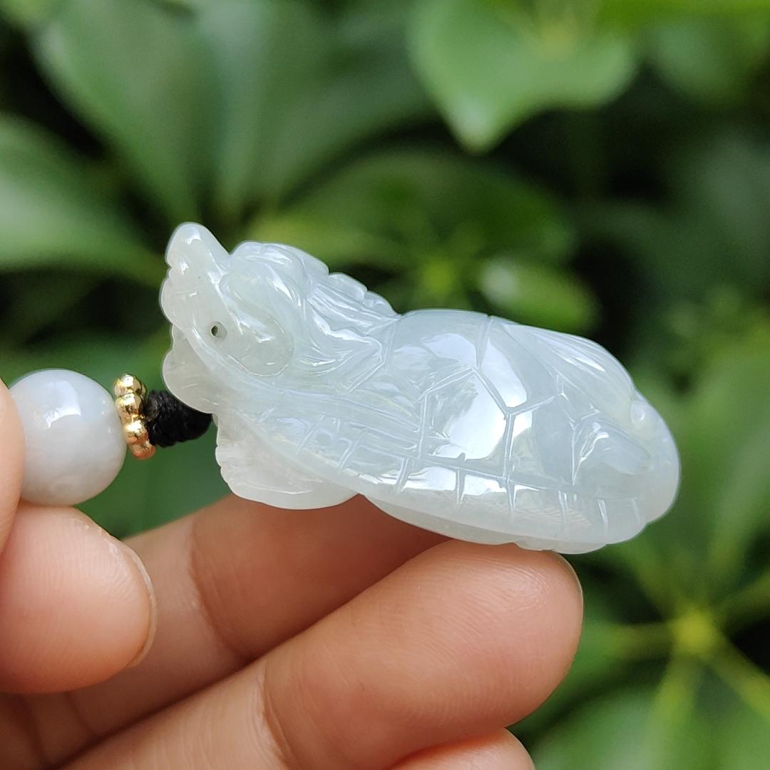 Local SG New Arrival Dragon Turtle crafted with Burmese Natural Type A Jadeite Jade as Pendant Necklace, certificate weighs 17.62 grams, measurement 38 * 26.1 * 12.8 mm (pendant319) Yi Pin Qian Jadeites Jade Jewelry ~Your Precious Quintessential ~ Singapore