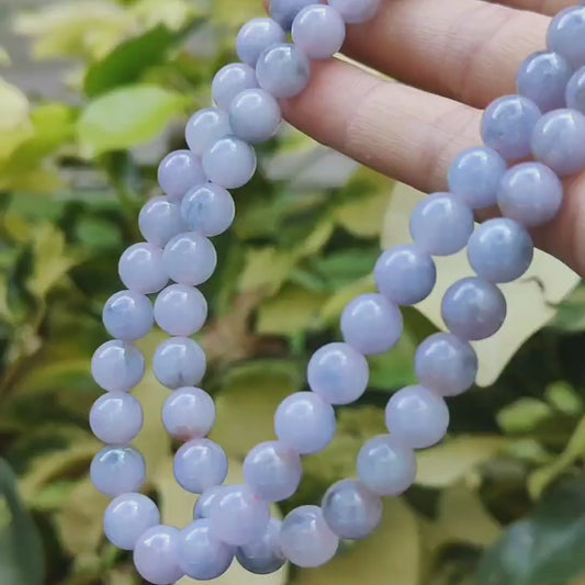 New Listing Super Rare Tri Color Light Lavender, Light Green, Brownish Yellow, 88 * 8 mm beads Natural Type A Jadeite Jade certificate weighs 77.15 grams (bracelet 36)