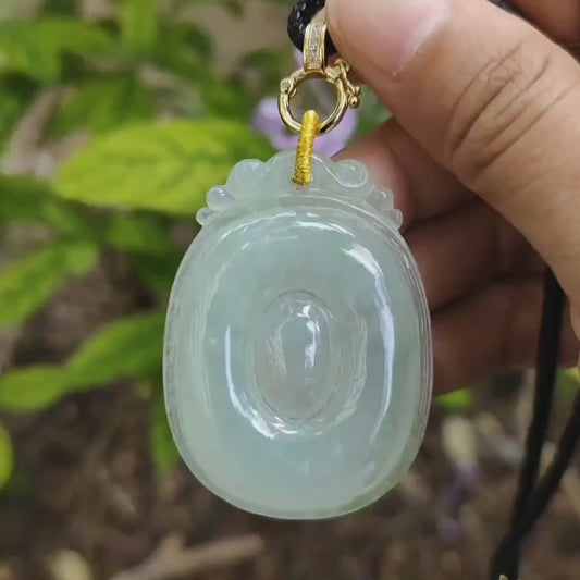 New Listing Sg Seller - Crafted as fubei pendant on Natural Type A Jadeite Jade certificate weighs 19.9 grams, measurement 49.9 * 36.3 * 6.3 mm (pendant370)