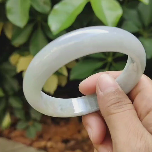 New Arrival Good Quality Natural Type A Jadeite Jade Peace Bangle Size 57mm certificate weighs 58.78 grams, Width: 13.2 mm Thickness: 8.1 mm (bangle21)