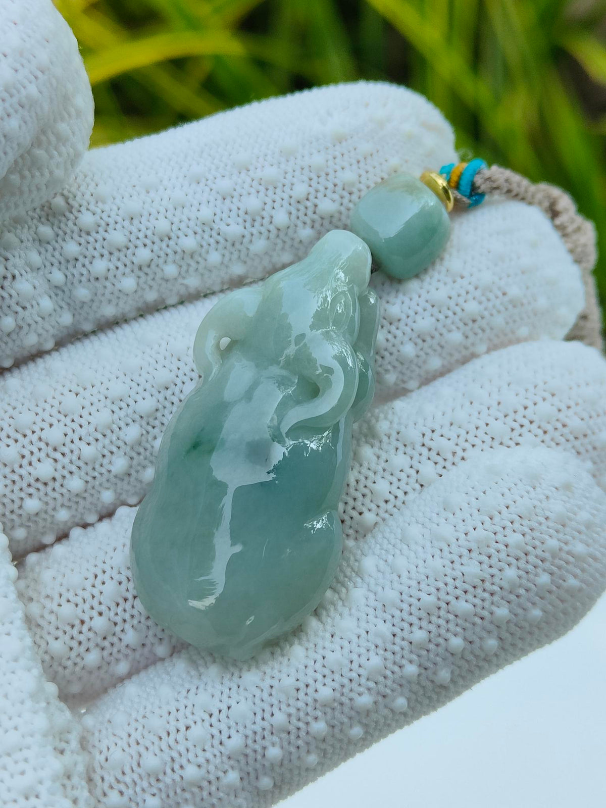 Natural Type A Jadeite Jade Ox Pendant (19.77g) - Sku: Pendant2607 Yi Pin Qian - Singapore Jade Shop