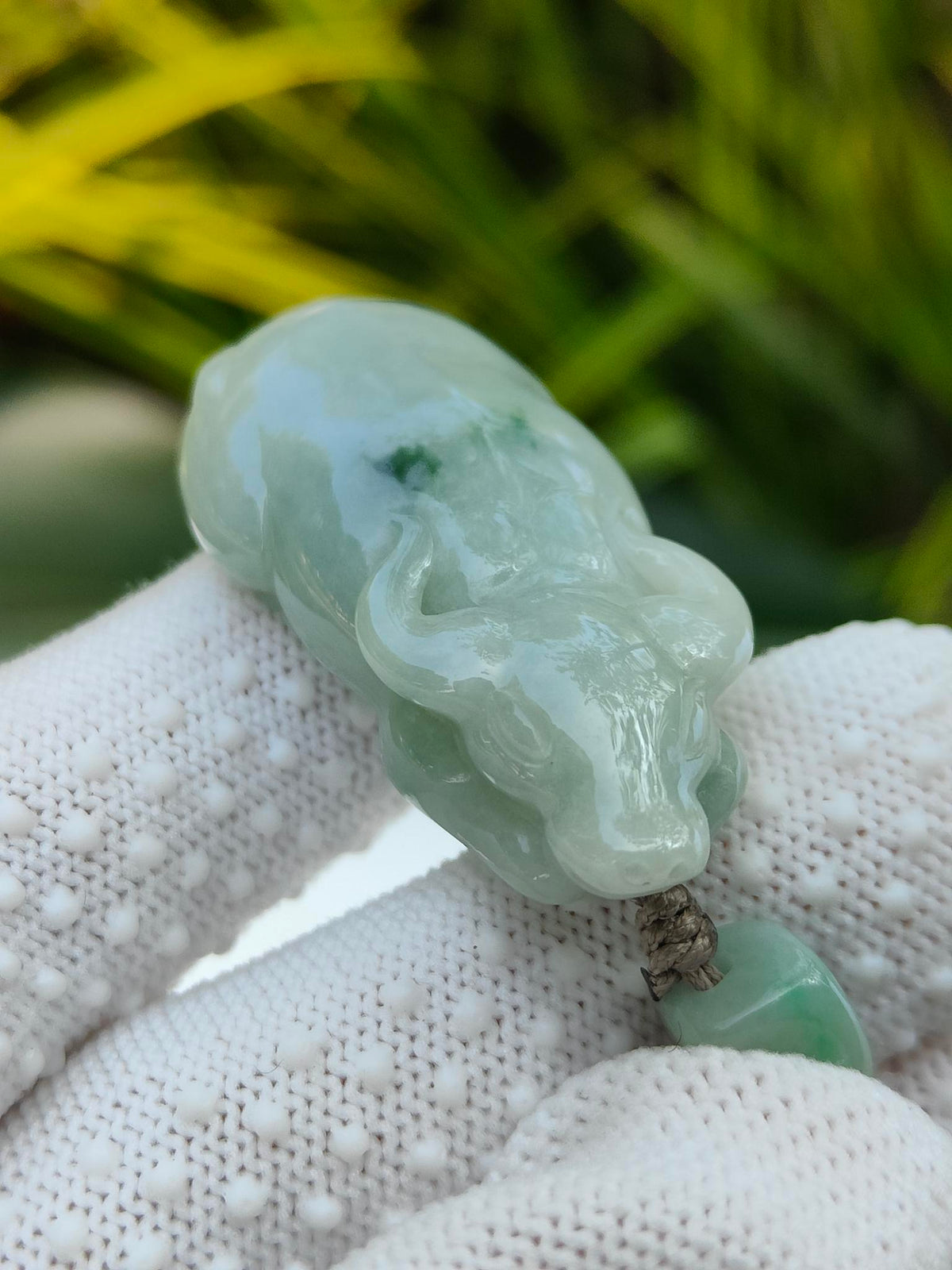 Natural Type A Jadeite Jade Ox Pendant (19.77g) - Sku: Pendant2607 Yi Pin Qian - Singapore Jade Shop