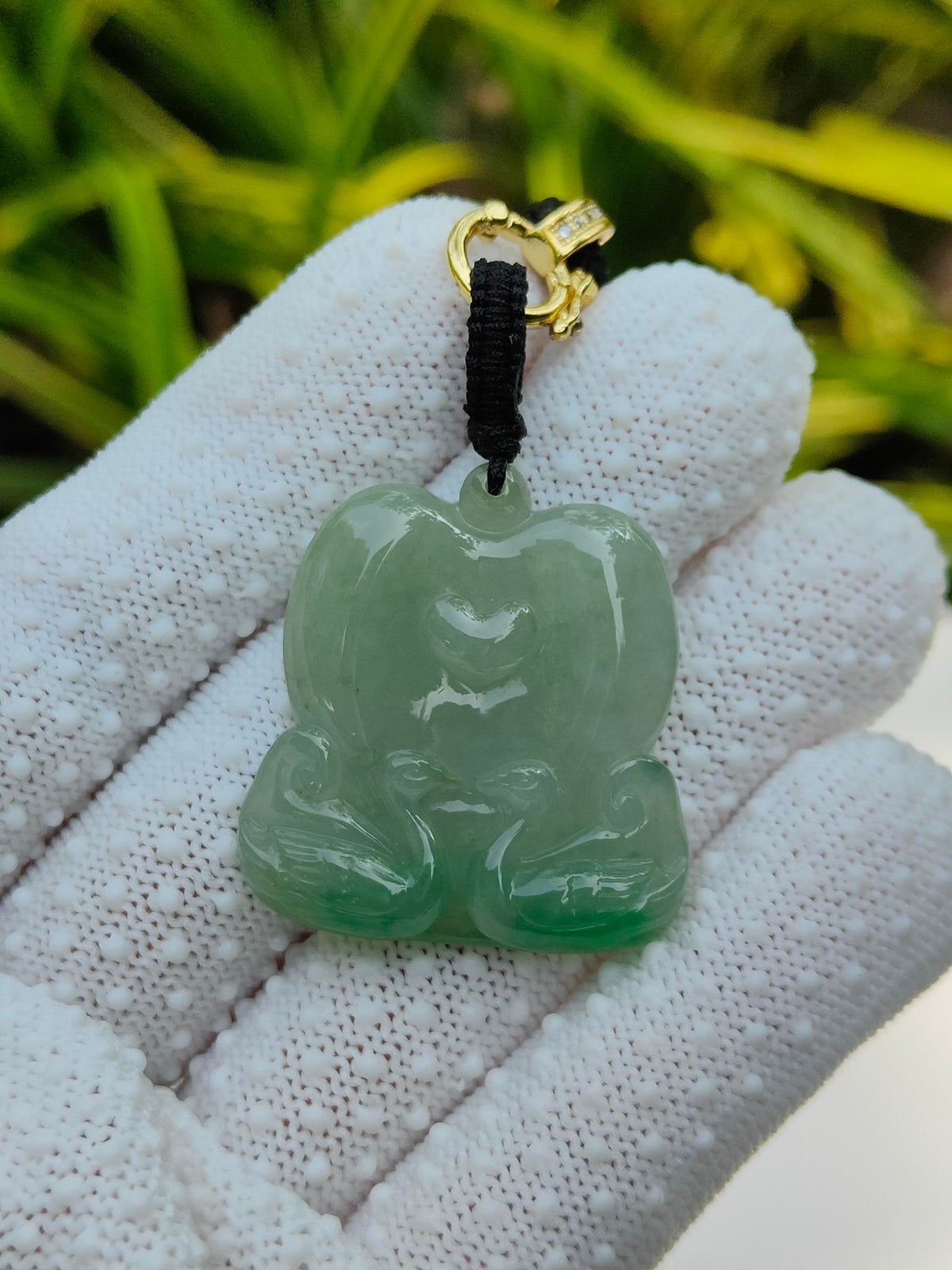Natural Type A Jadeite Mandarin Ducks Pendant | Light Green with Green Hue | 8.93g | Certified | Wood & Water Harmony - SKU: Pendant2603 Yi Pin Qian - Singapore Jade Shop