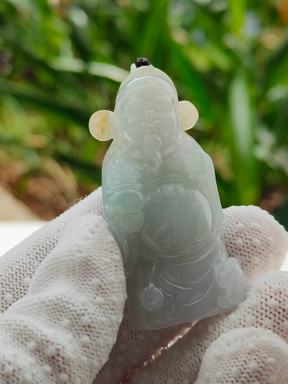 Natural Type A Jadeite Jade God of Wealth Pendant | Three-Legged Toad & Thumbs Up | Good Fortune - SKU: Pendant2602
