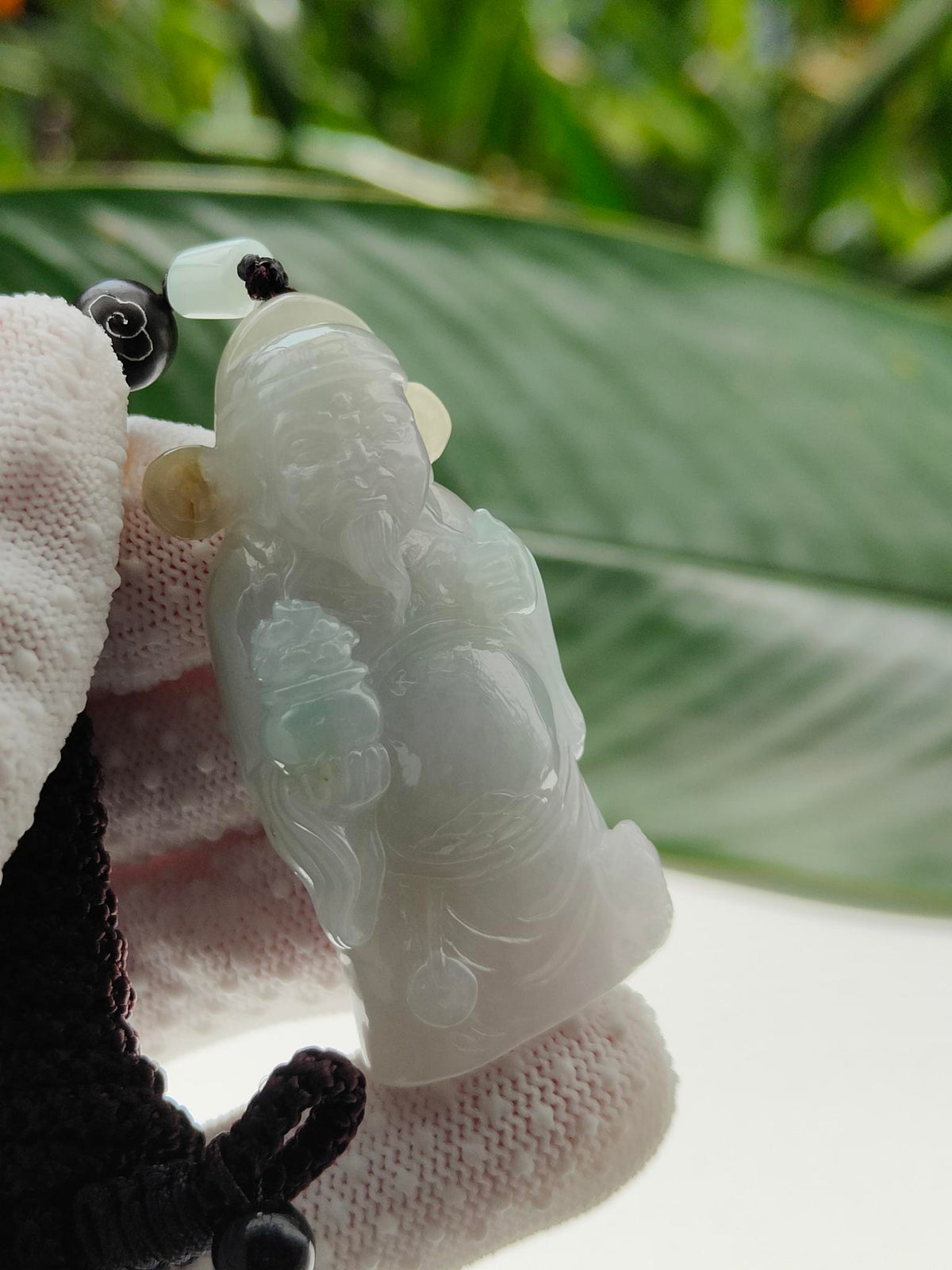 Natural Type A Jadeite Jade God of Wealth Pendant | Three-Legged Toad & Thumbs Up | Good Fortune - SKU: Pendant2602