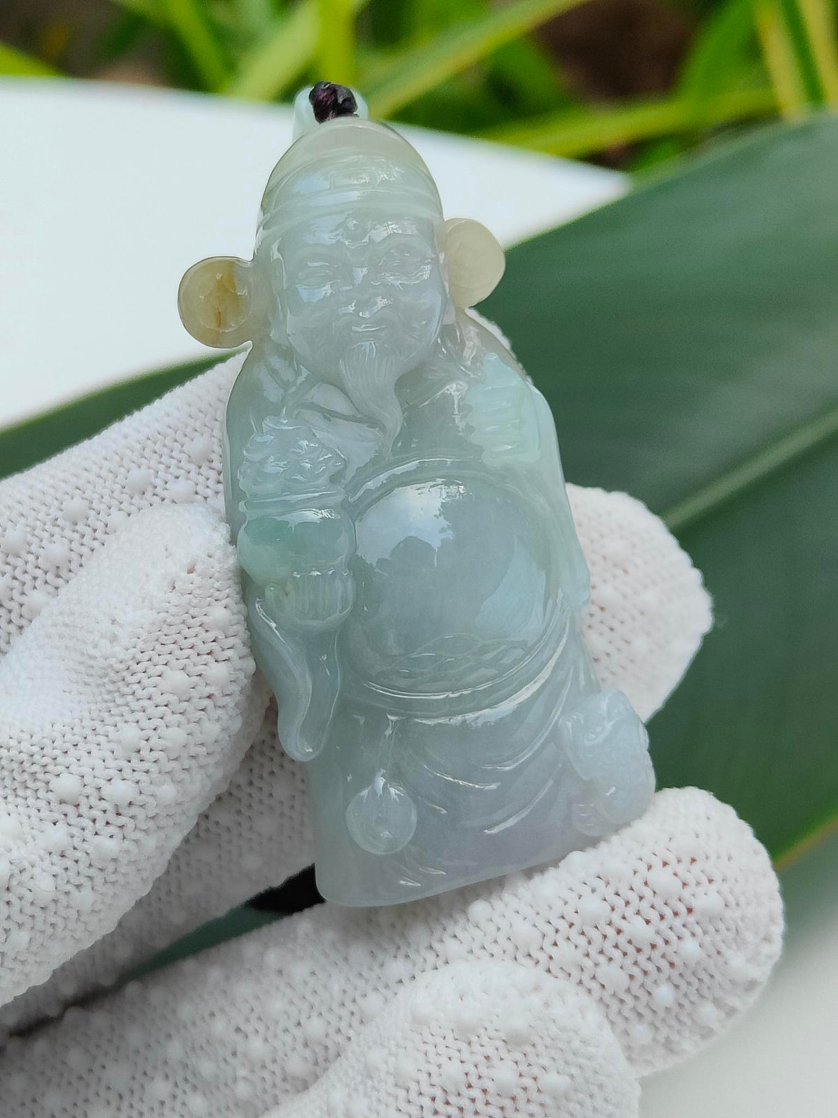 Natural Type A Jadeite Jade God of Wealth Pendant | Three-Legged Toad & Thumbs Up | Good Fortune - SKU: Pendant2602