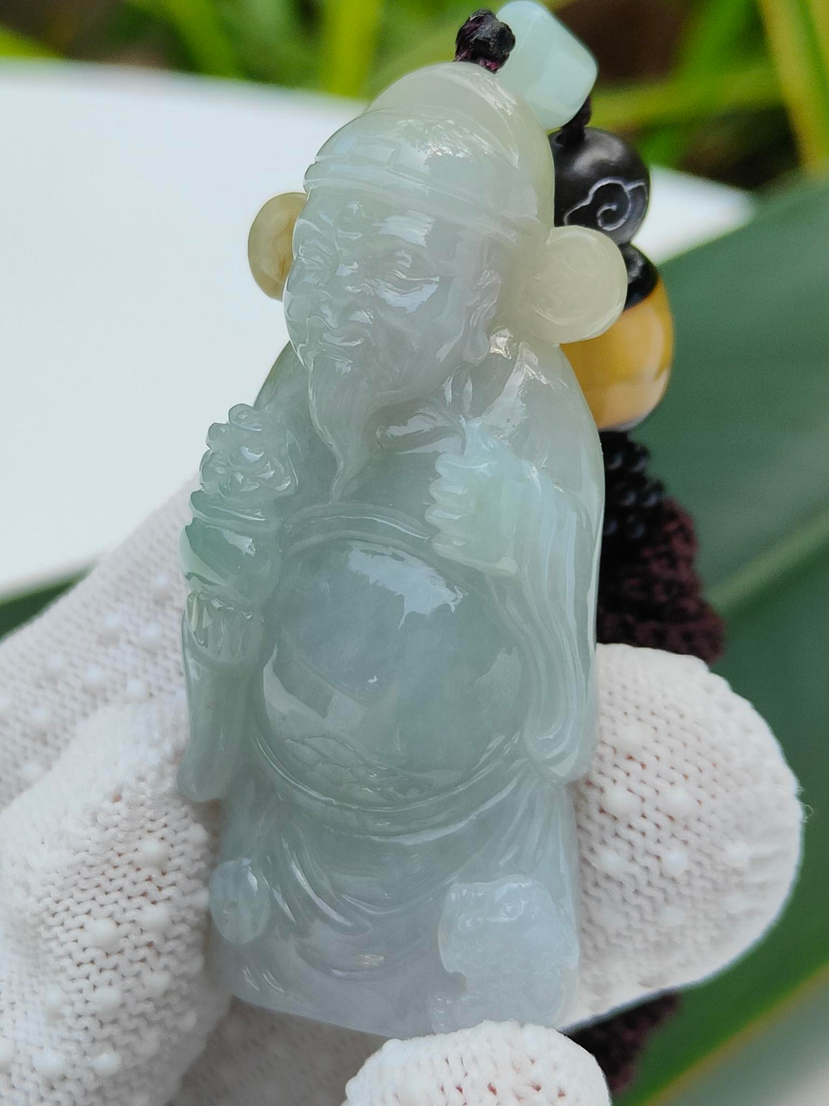 Natural Type A Jadeite Jade God of Wealth Pendant | Three-Legged Toad & Thumbs Up | Good Fortune - SKU: Pendant2602