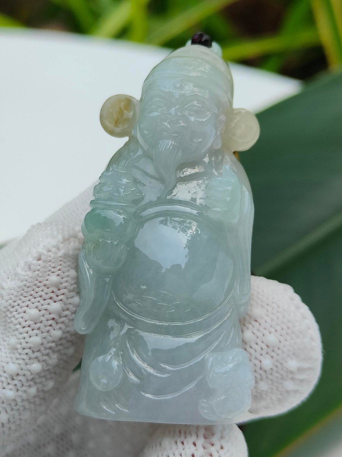 Natural Type A Jadeite Jade God of Wealth Pendant | Three-Legged Toad & Thumbs Up | Good Fortune - SKU: Pendant2602