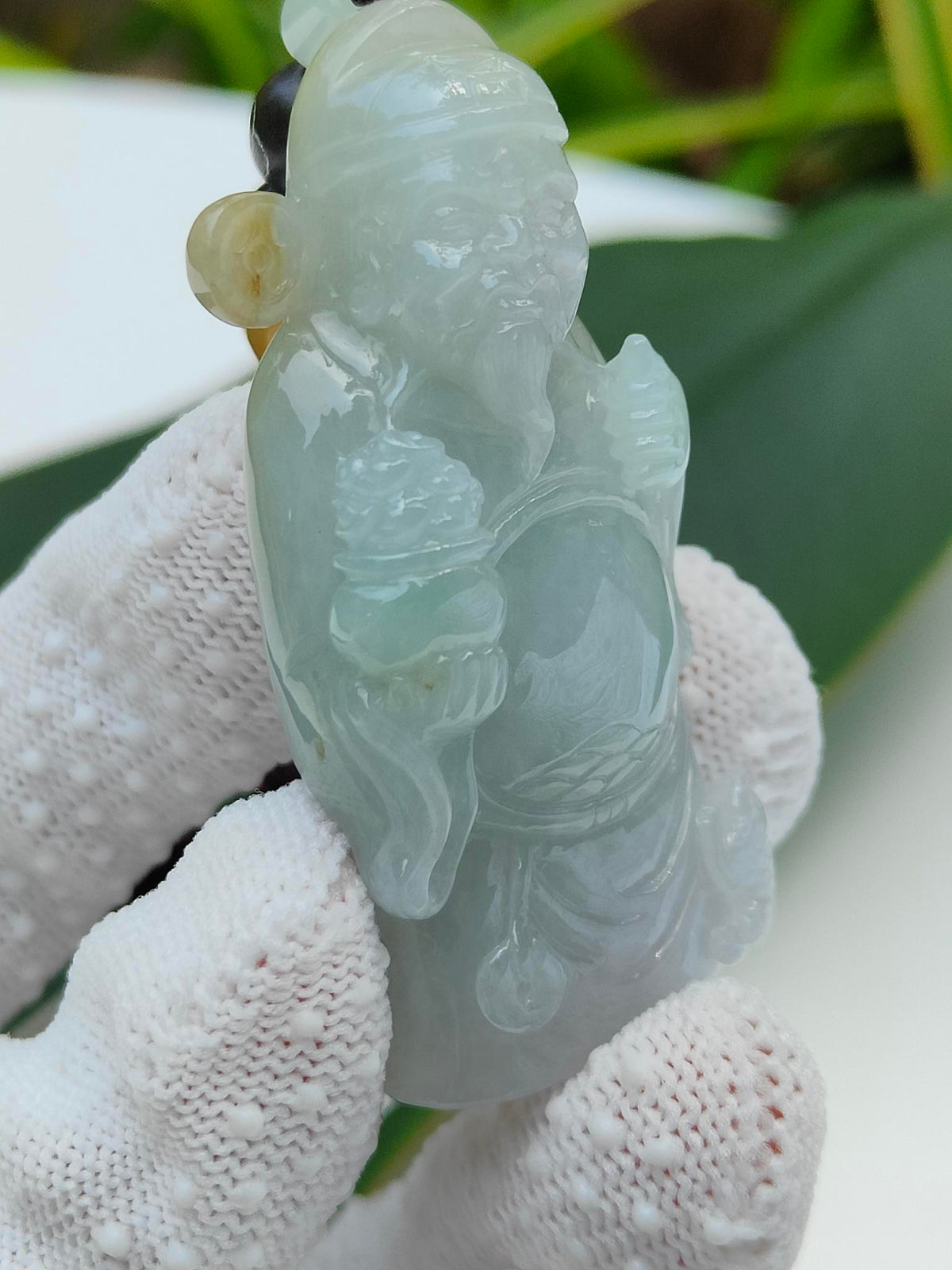 Natural Type A Jadeite Jade God of Wealth Pendant | Three-Legged Toad & Thumbs Up | Good Fortune - SKU: Pendant2602